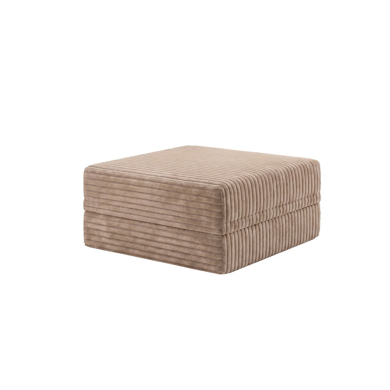 Canapé modulable convertible avec pouf  en velours à rayures