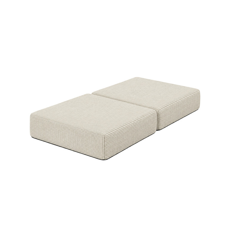 Canapé modulable avec pouf, convertible, en velours, modèle standard