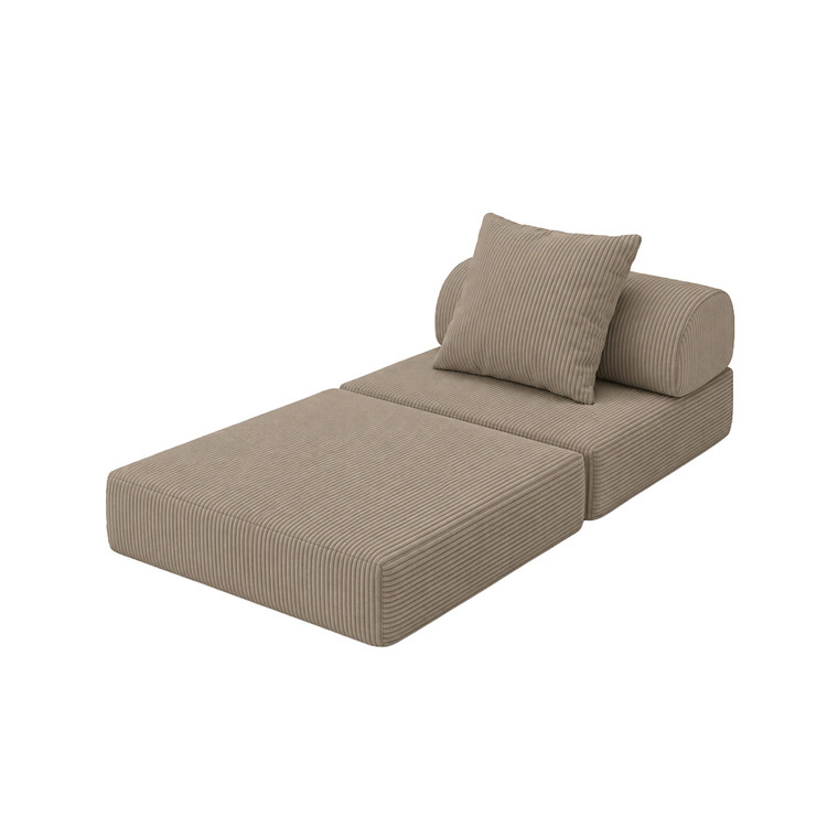Sofá modular de 1 plaza convertible, terciopelo estándar