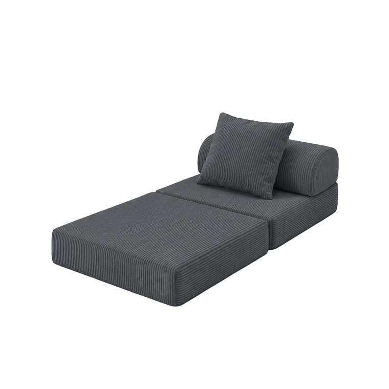 Sofá modular de 1 plaza convertible, terciopelo estándar