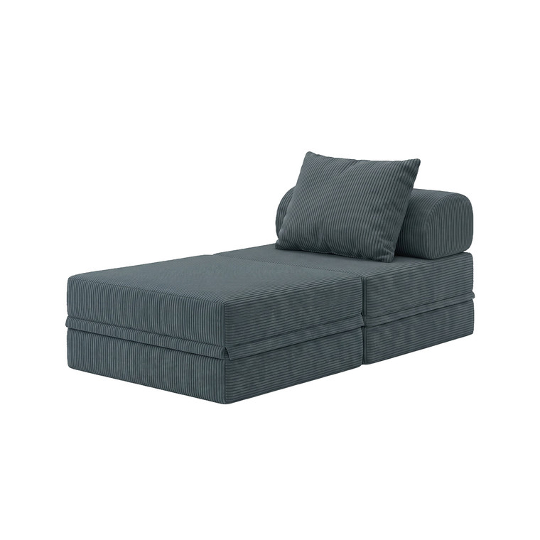 Canapé modulable 1 place + pouf  convertible  en velours standard