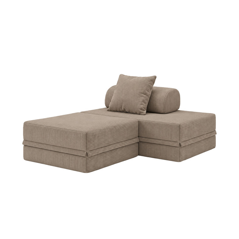 Sofá modular de 2 plazas + puf convertible  Terciopelo normal