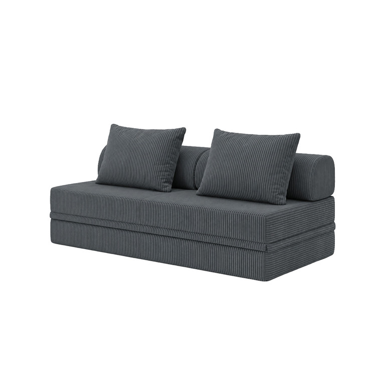 Sofá modular de 3 plazas convertible, terciopelo estándar