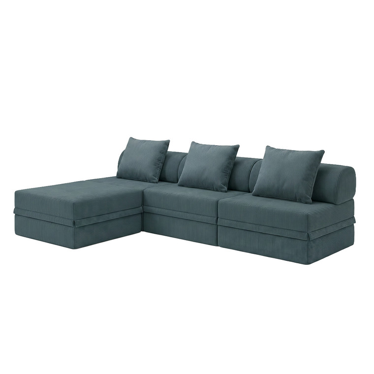 Canapé modulable 3+1+pouf  Convertible  Velours standard