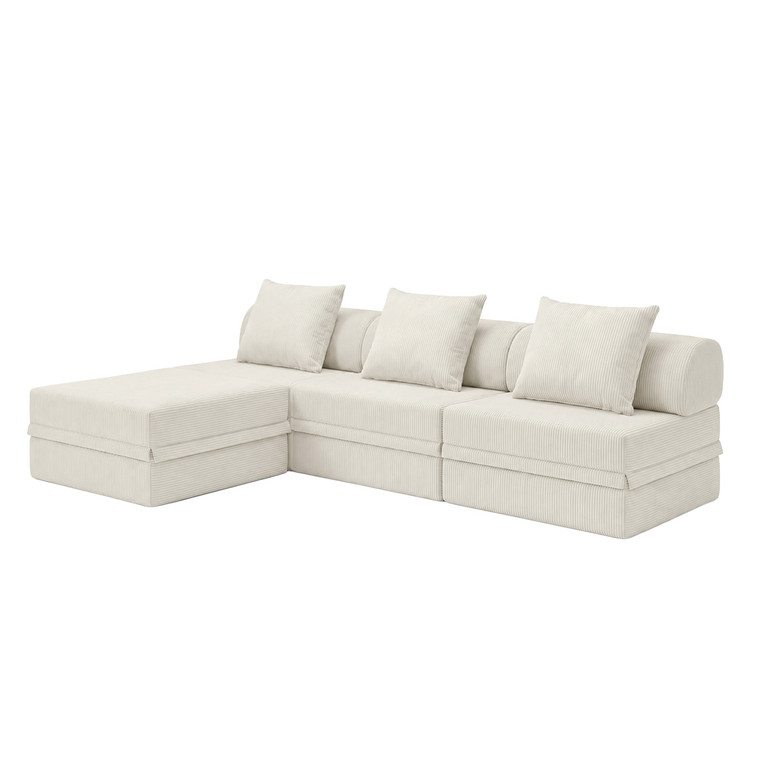 Canapé modulable 3+1+pouf  Convertible  Velours standard