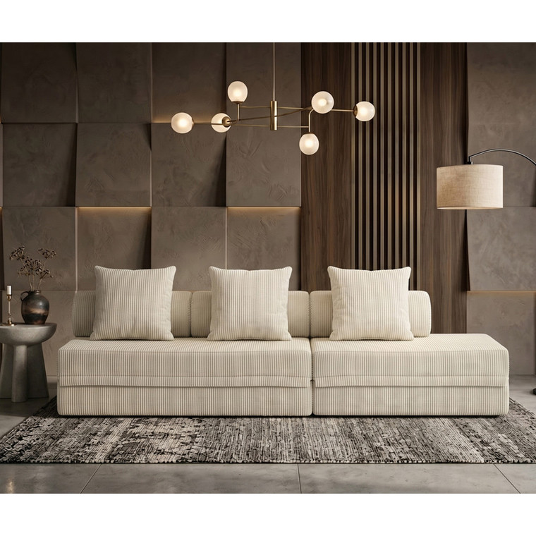 Sofá Modular 3+2 Lugares Convertível  Veludo Regular