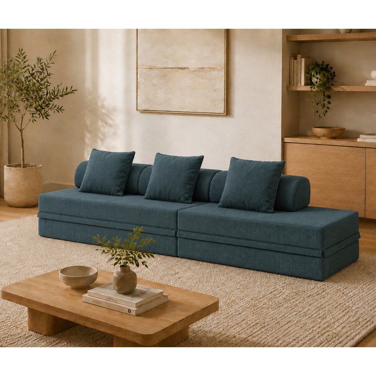 Sofá Modular 3+2 Lugares Convertível  Veludo Regular