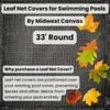 Above ground leaf net pool cover info graphic Above ground leaf net pool cover info graphic