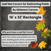 Above ground leaf net pool cover info graphic