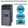 Rheem model 106 105,000 BTU Pool heater recommeded pool sizes