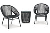 Mandarin Cape 3-Piece Outdoor Table and Chair Set - Signature Design by Ashley Patio Furniture Gray