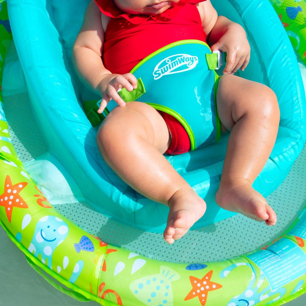 Swimways Infant Baby Spring Float with Adjustable Sun Canopy