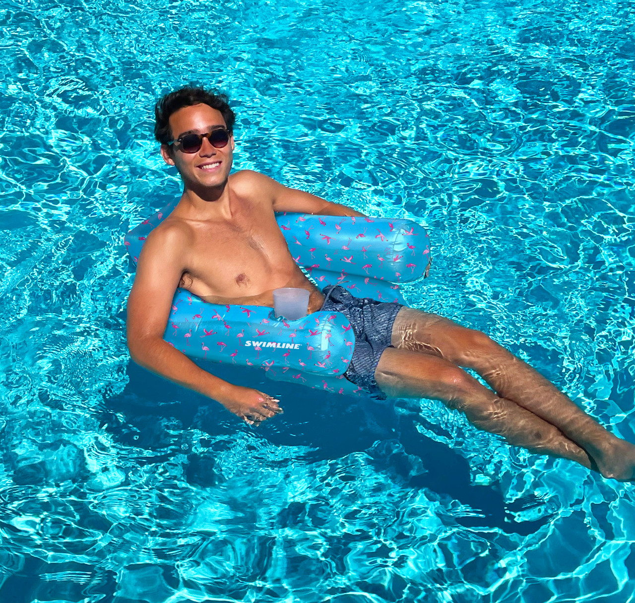 Swimline Flamingo Fabric Covered U-Seat Pool Float