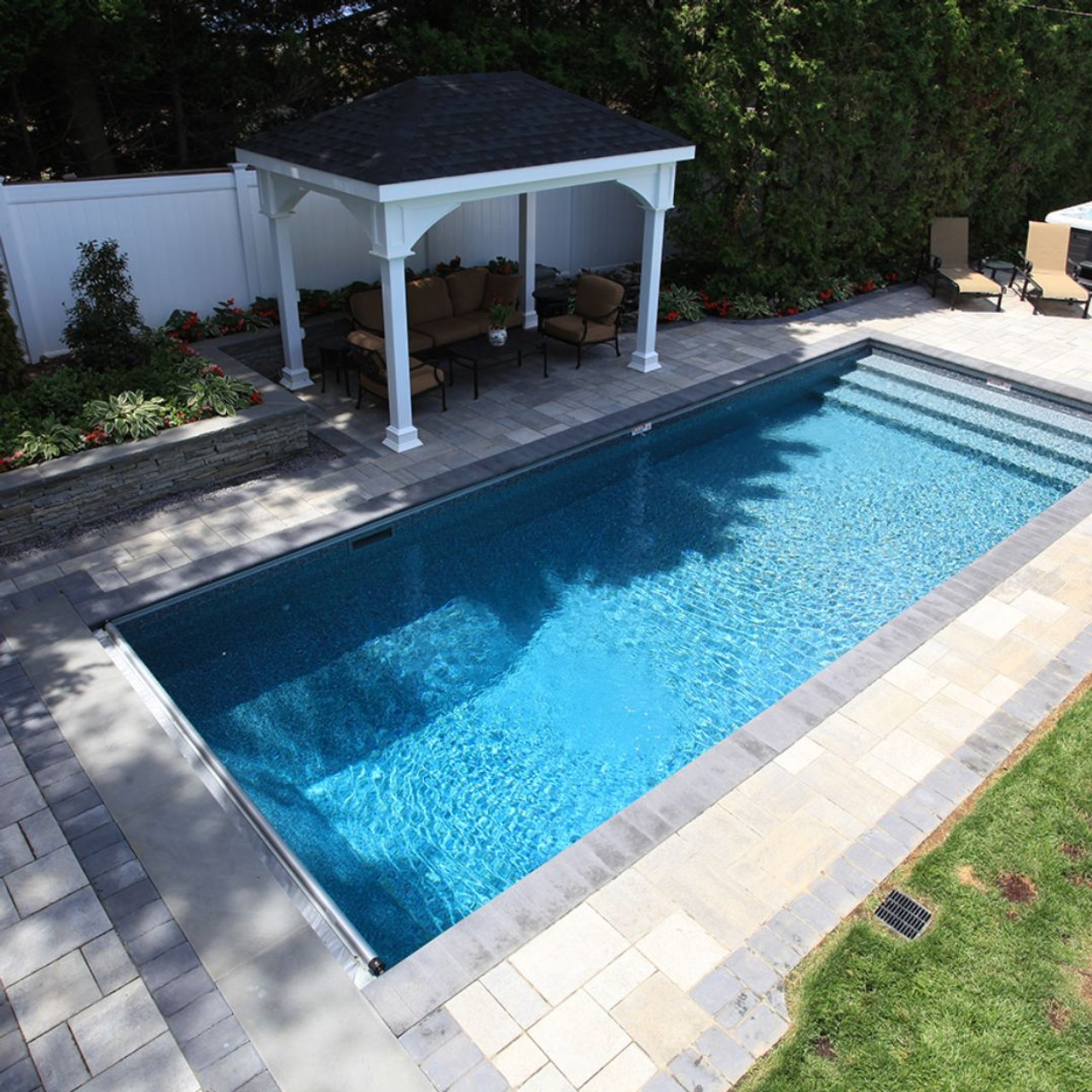 Mosaic Dark Gray Borderless Vinyl Liner for Inground Pools | GLI
