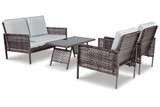 Lainey Outdoor Resin Wicker 4 Piece Conversation Set - Signature Design by Ashley Patio Furniture