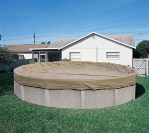 18' Round Tan Armor-Kote Winter Pool Cover by HPI.