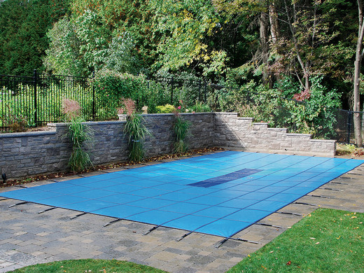 HPI 10 Year Aquamaster Solid Safety Cover for 16x40 ft Rectangular Pool with Center Mesh Drain Panel