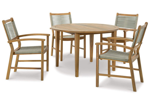 Janiyah round table Table and 4 Chairs - Signature Design by Ashley Patio Furniture