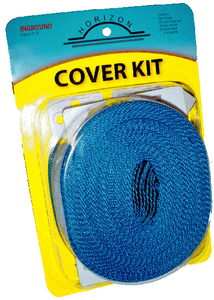Horizon In ground Cover Kit Replacement Straps, Cover Plate, Strap Buckles, and Velcro Hooks.
