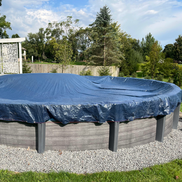 15' x 25' ft Oval Deluxe Winter Pool Cover - Heavy-Duty Design 15' x 25' ft Oval Deluxe Winter Pool Cover - Heavy-Duty Design