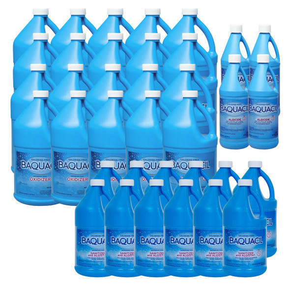 Baquacil Bundle, (20 Bottles) Oxidizer, (12 Bottles) Sanitizer, (4 Bottles) Algicide