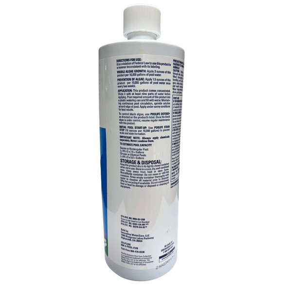 kills mustard and green algae in swimming pools