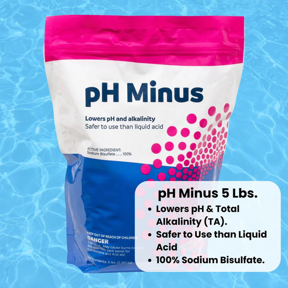 Lower pH and Total Alklalinty with pH Minus for Pools and Spas