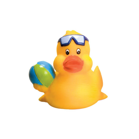 Rubber Duck in Beach Costume with Beachball