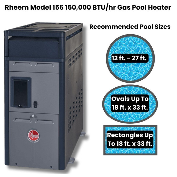 Sizing Guide for Rheem 156A Above Ground Gas Pool Heater