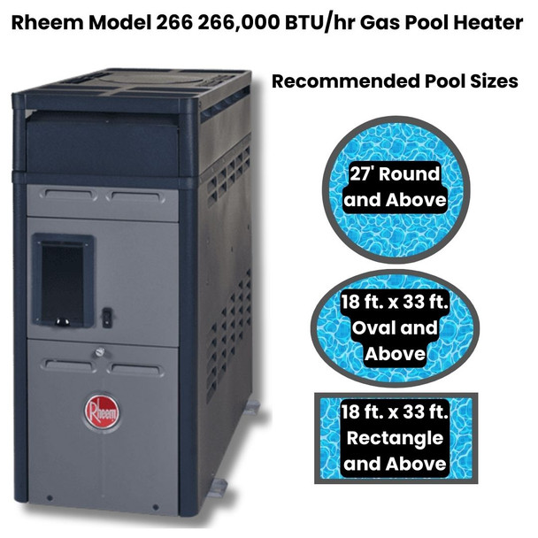 Sizing Guide for Rheem 266A Above Ground Gas Pool Heater