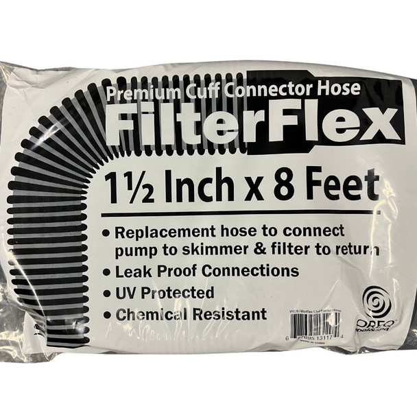 1-1/2" x 8' FilterFlex Premium Pool Hose with Cuffed Ends