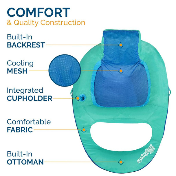 Fast Shipping on Spring Float Recliner with Hyper-Flate by Swimways