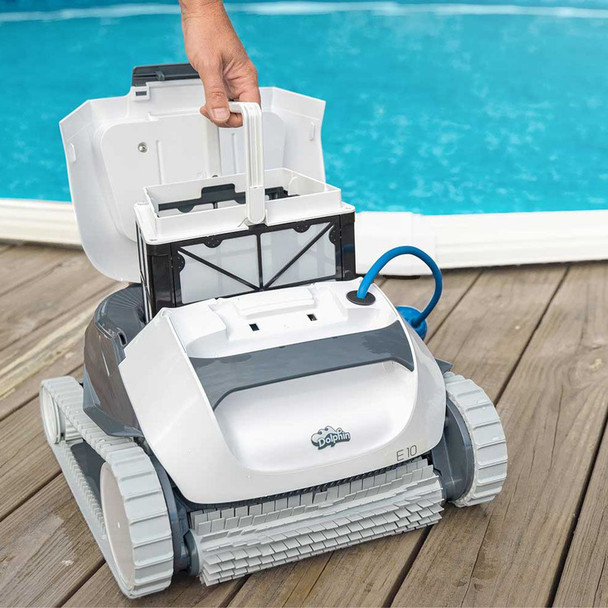 Maytronics Dolphin E10 Robotic Pool Cleaner Poolside
