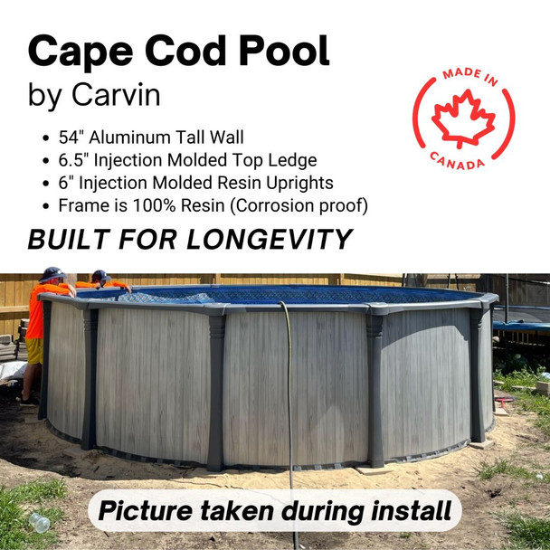 Carvin Cape Cod 15’ x 54” Round Above Ground Corrosion Proof Pool Kit
