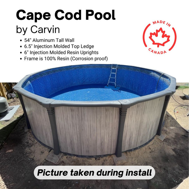 Carvin Cape Cod 15’ x 54” Round Above Ground Pool Kit Installed