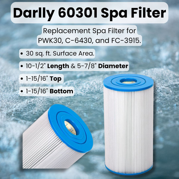 Darlly 60301 Infographic and Filter Dimensions
