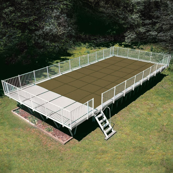 HPI tan on-ground safety cover for kayak swimming pools