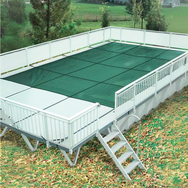 HPI Yard Guard Standard Green Mesh Kayak On-Ground Swimming Pool Safety Cover