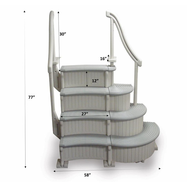 Confer Plastics CCX-AG with CCX-ADD above ground pool step system dimensions