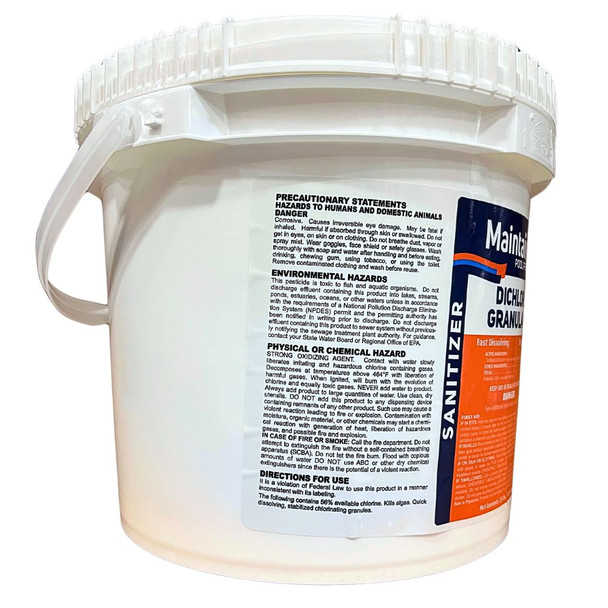 Dichlor Granular 25 lbs. for Pools and Spas Product label