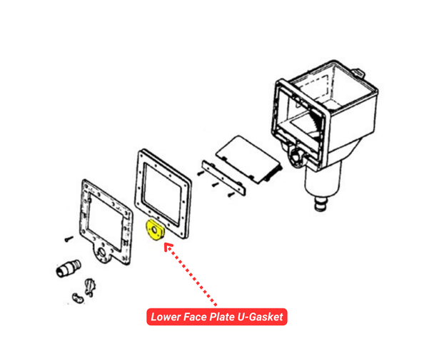 Lower U-Gasket for Doughboy Skimmer Face Plates 340-2090 & 340-1274