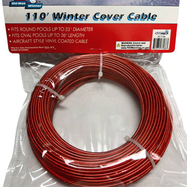 110 ft. long winter cover cable for securing above ground swimming pool covers
