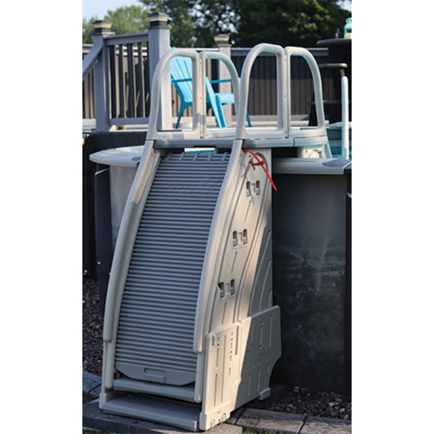 Roll2Guard Modular Above Ground Pool Ladder with Anti-Entrapement Barrier.