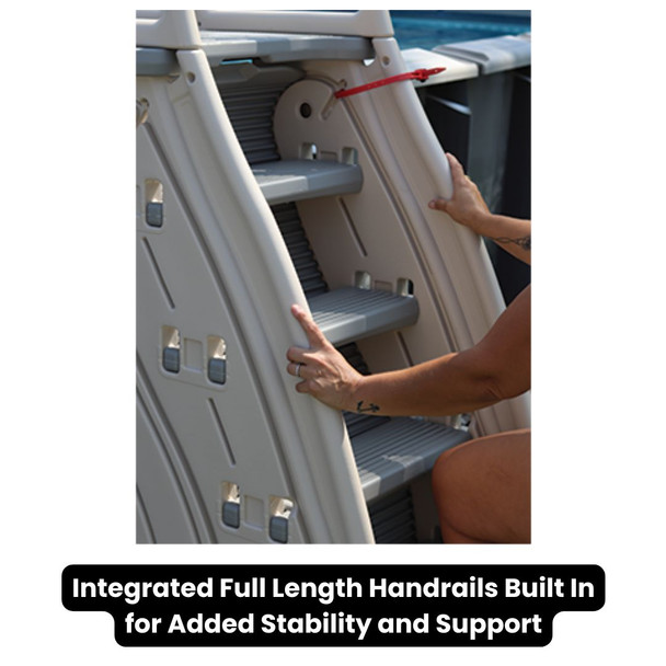 Intergrated Full-Length Hadnrails Built for Added Stability and Support.