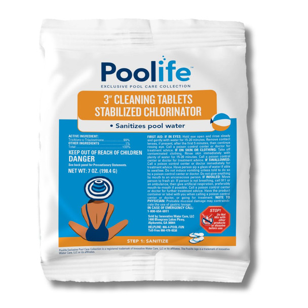 Poolife 3 Inch Cleaning Tablet Single 7 ounce Chlorine Tablet