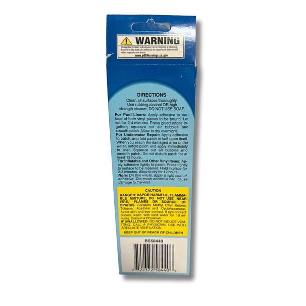 Tools for Pools Vinyl Repair Kit - 4 oz vinyl repair kit Directions for use.