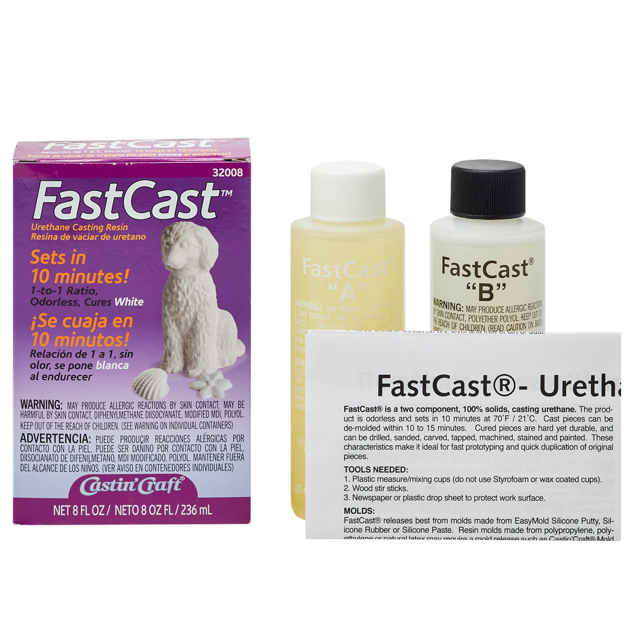 Specialty Resin & Chemical Fabri-Cast 50 [2-Gallon Kit] | 2-Part  Polyurethane Casting Resin for Models, Figurines, and Sculptures | Beginner  Liquid