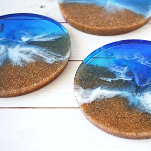 DIY Resin Beach Coasters
