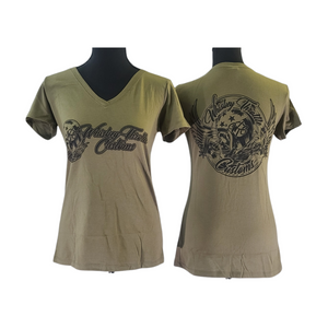 Original Wing Logo Women's V-Neck Whiskey Throttle Customs SXS Offroad RZR Mudding Motorcycle Truck Apparel