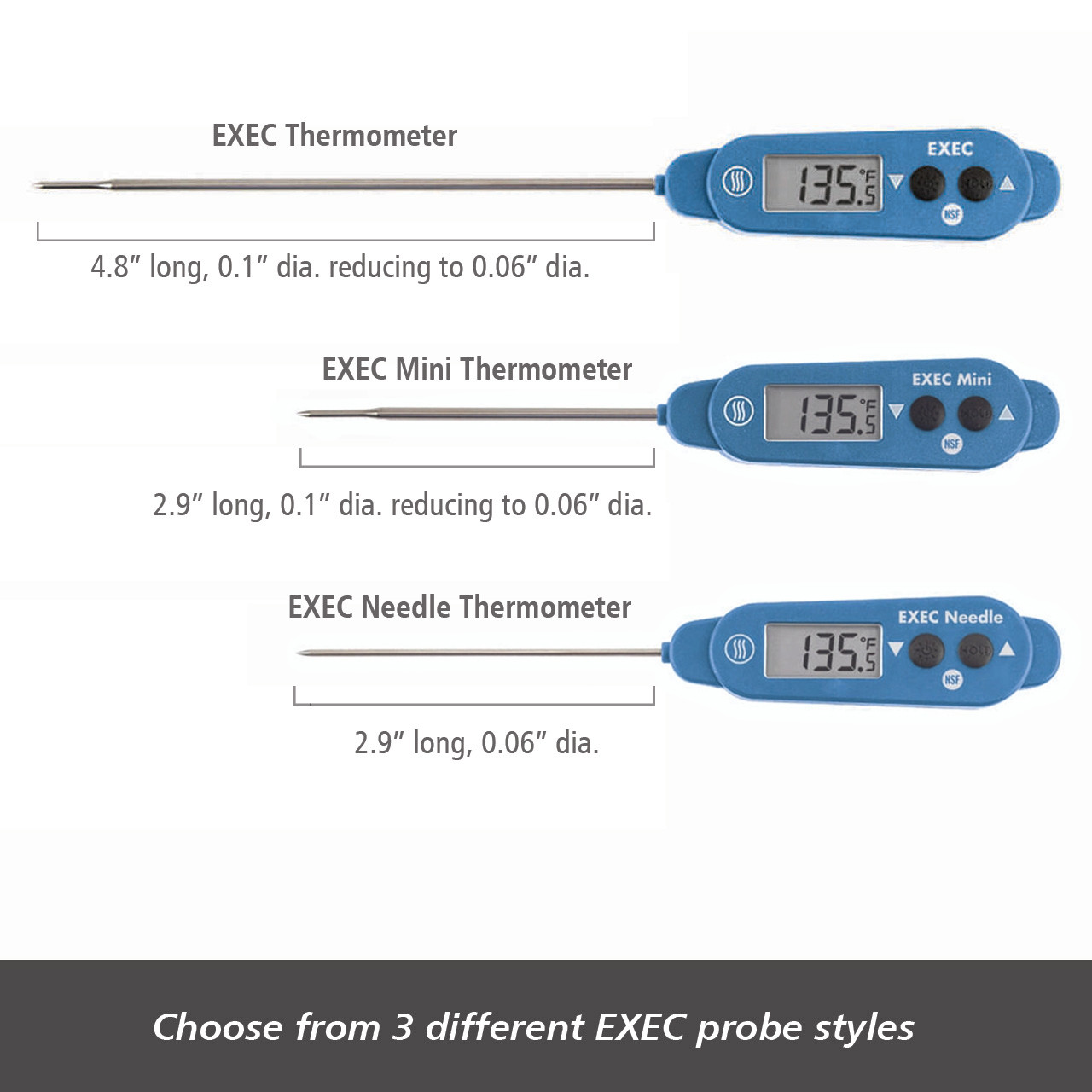 Refrigerator Thermometers, Stainless Steel Mini Digital
